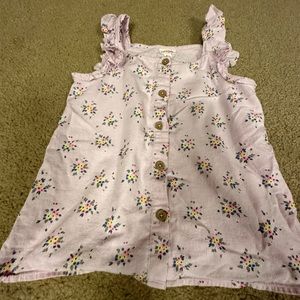 Pink sleeveless kids button shirt